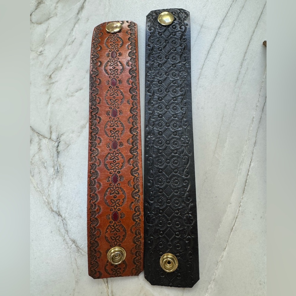 Leather Tooled Bracelets (2)